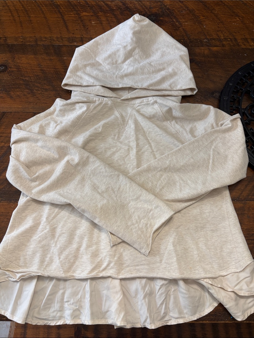 lululemon athletica Light Beige Layered-Hem Hooded Top